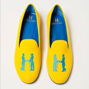 Hadleighs yellow smoking slippers size 8